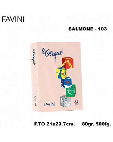 FAVINI CARTA A4 80gr.500fg.SALMONE-TENUE-FOTOCOPIE