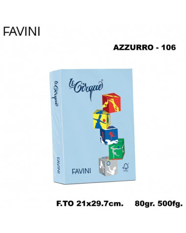FAVINI CARTA A4 80gr.500fg.AZZURRO-TENUE-FOTOCOPIE
