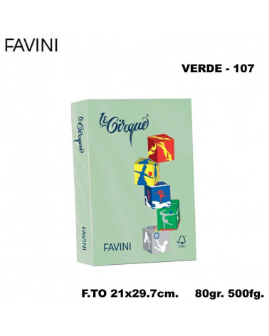 FAVINI CARTA A4 80gr.500fg.VERDE-TENUE-FOTOCOPIE