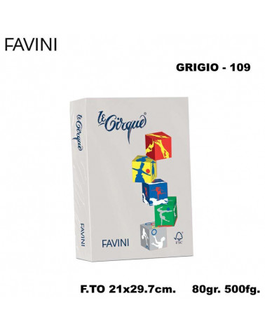 FAVINI CARTA A4 80gr.500fg.GRIGIO-TENUE-FOTOCOPIE