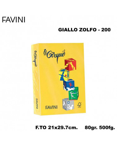 FAVINI CARTA A4 80gr.500fg.GIALLO ZOLFO-FORTE-FOTOCOPIE