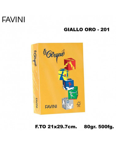 FAVINI CARTA A4 80gr.500fg.GIALLO ORO-FORTE-FOTOCOPIE