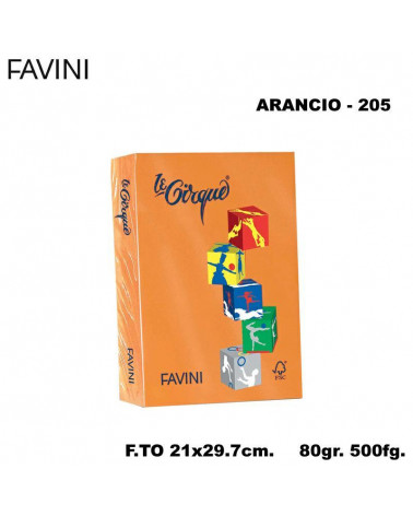 FAVINI CARTA A4 80gr.500fg.ARANCIO-FORTE-FOTOCOPIE