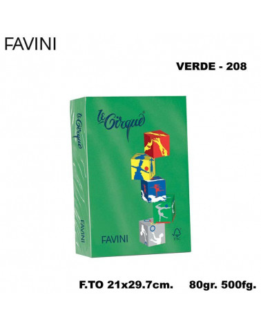 FAVINI CARTA A4 80gr.500fg.VERDE-FORTE-FOTOCOPIE