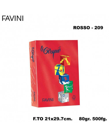 FAVINI CARTA A4 80gr.500fg.ROSSO-FORTE-FOTOCOPIE