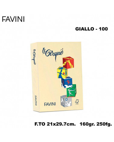 FAVINI CARTA A4 160gr.250fg.GIALLO-TENUE-FOTOCOPIE