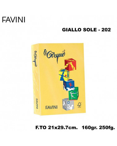 FAVINI CARTA A4 160gr.250fg.GIALLO SOLE-FORTE-FOTOCOPIE