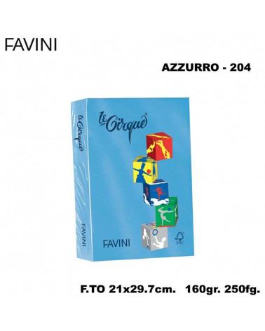 FAVINI CARTA A4 160gr.250fg.AZZURRO-FORTE-FOTOCOPIE