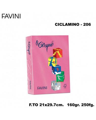 FAVINI CARTA A4 160gr.250fg.CICLAMINO-FORTE-FOTOCOPIE