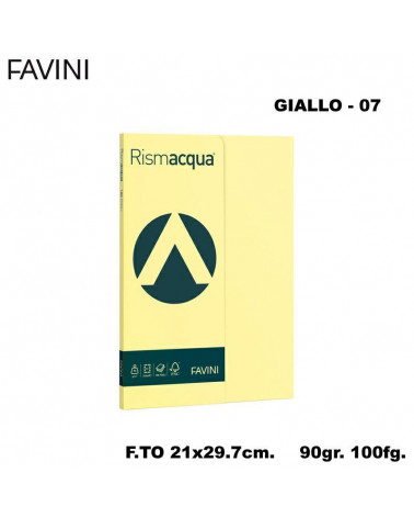 FAVINI RISMACQUA SMALL A4 90gr.100fg.GIALLO-FOTOCOPIE