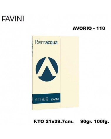 FAVINI RISMACQUA SMALL A4 90gr.100fg.AVORIO-FOTOCOPIE