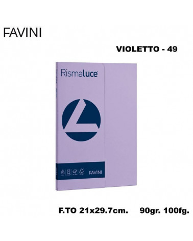 FAVINI RISMALUCE SMALL A4 90gr.100fg.VIOLETTO FOTOCOPIE