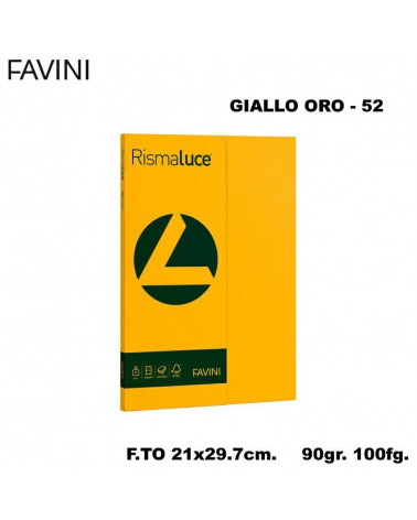 FAVINI RISMALUCE SMALL A4 90gr.100fg.GIALLO ORO-FOTOCOPIE