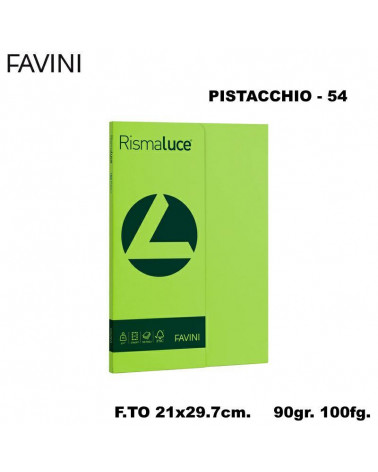 FAVINI RISMALUCE SMALL A4 90gr.100fg.PISTACCHIO-FOTOCOPIE