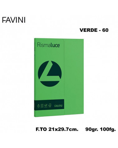 FAVINI RISMALUCE SMALL A4 90gr.100fg.VERDE-FOTOCOPIE