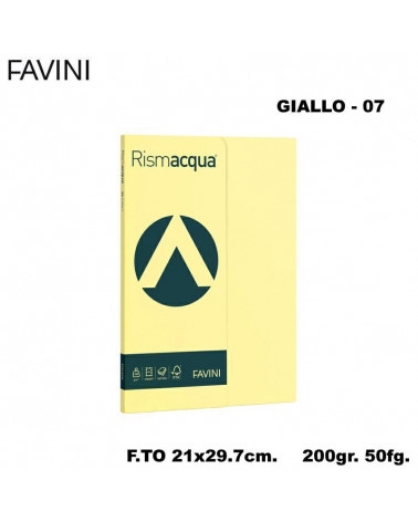 FAVINI RISMACQUA SMALL A4 200gr.50fg.GIALLO-FOTOCOPIE