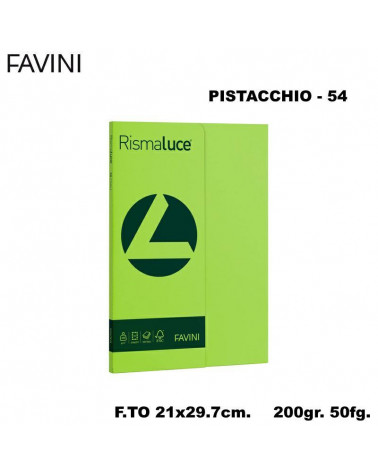 FAVINI RISMALUCE SMALL A4 200gr.50fg.PISTACCHIO-FOTOCOPIE