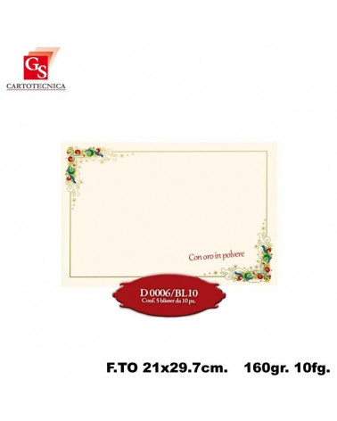 GS DIPLOMI PERGAMENA A4 10PZ. D0006-CON CORNICE