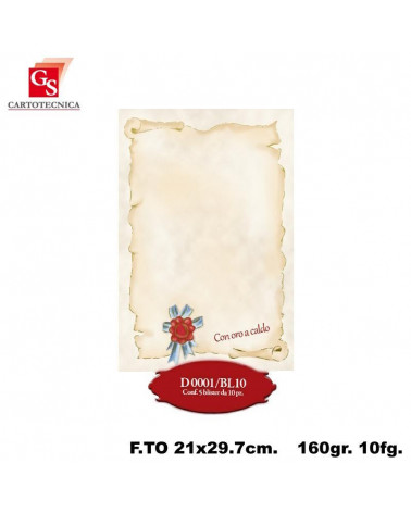 GS DIPLOMI PERGAMENA A4 10PZ. D0001-CON CORNICE