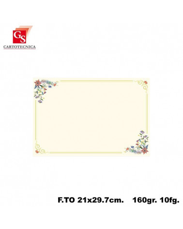GS DIPLOMI PERGAMENA A4 10PZ. D0012-CON CORNICE