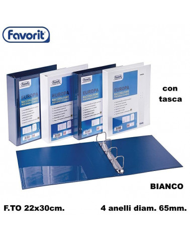 FAVORIT RACCOGLITORE PERS.22X30 065 C/TASCA 4 ANELLI-BIANCO