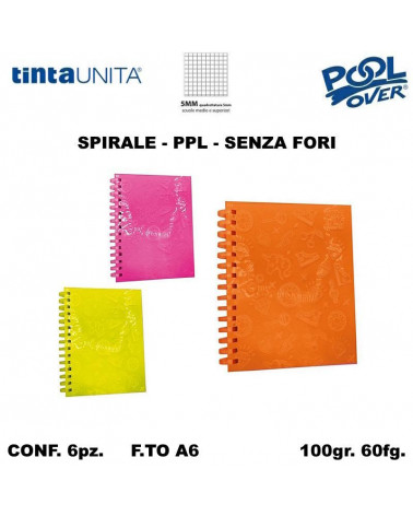 TINTA UNITA GLOW MINI QUAD.SPIR. PVC NO FORI 60fg.5M [6PZ]