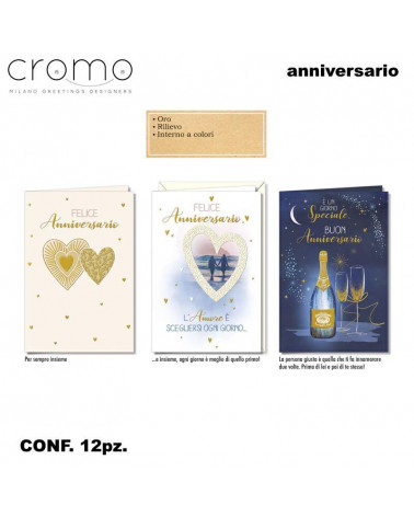 CROMO BIGLIETTI ANNIVERSARIO GENERICO AN.8882 [12PZ]