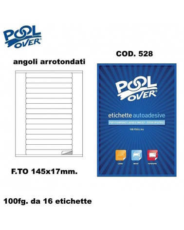 ETICHETTE FOTOCOPIABILI POOL 100FG.528-145x17 ADESIVE