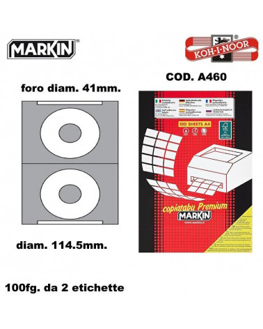 MARKIN ETICHETTE FOTOCOPIABILI 100FG. A460-D.114.5-PER CD