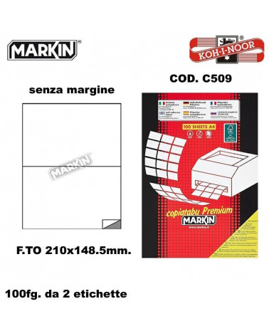 MARKIN ETICHETTE FOTOCOPIABILI 100FG. C509-210X148.5-ADESIVE