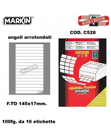 MARKIN ETICHETTE FOTOCOPIABILI 100FG. C528-145X17-ADESIVE