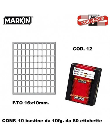 MARKIN ETICHETTE ADESIVE 10CF. 10FG. COD.12 16X10
