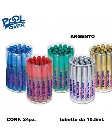GLITTER GLUE 24pz.ARGENTO