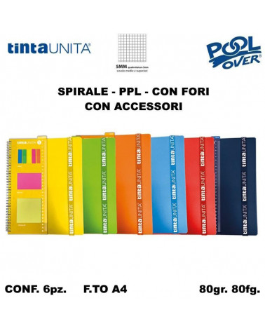 TINTA UNITA MAXI SPIRALE PPL FORI ELAST+ACCESSORI 80FG.5M 43437[6PZ]