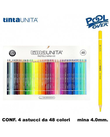 TINTA UNITA PASTELLO 48COL.MINA 4MM 4PZ.