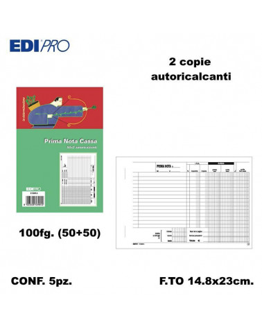 EDIPRO PRIMA NOTA CASSA 15X23 2C. E5349A [5PZ]