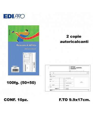 EDIPRO RICEVUTE AFFITTO 9,9X17 2C. E5504C [10PZ]