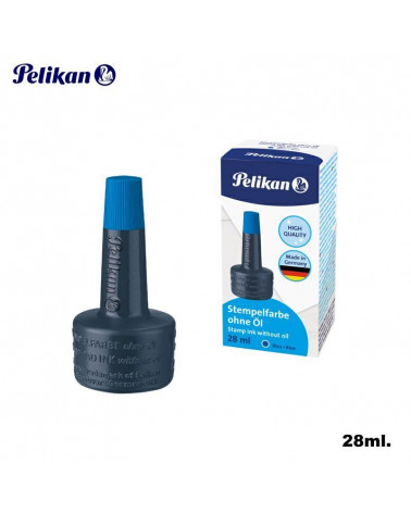 PELIKAN INCHIOSTRO PER TIMBRI 28ML. BLU-SENZA OLIO