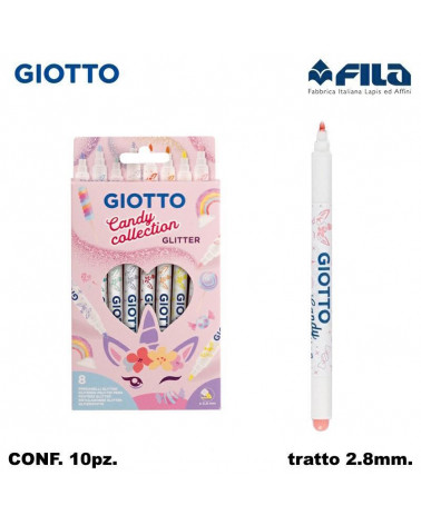 GIOTTO PENNARELLO TURBO GLITTER PASTEL CANDY COLL. 8col. [10PZ]