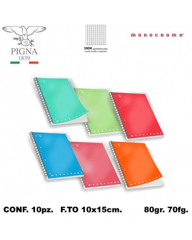 MONOCROMO MINI QUADERNO SPIRALE A6  10X15-5MM [10PZ]