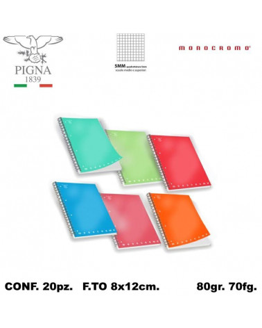 MONOCROMO MINI QUADERNO SPIRALE A7  8X12-5MM [20PZ]