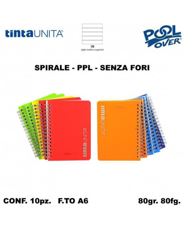 TINTA UNITA MINI QUADERNO SPIRALE A6 PPL 80FG. 1R 98946 [10PZ]