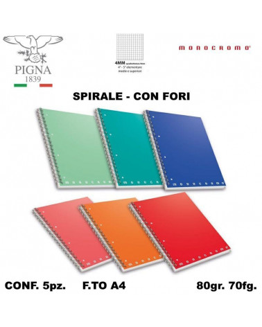 MONOCROMO MAXI SPIRALE FORI 4MM [5PZ]