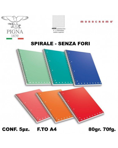 MONOCROMO MAXI SPIRALE NO FORI 4MM [5PZ]