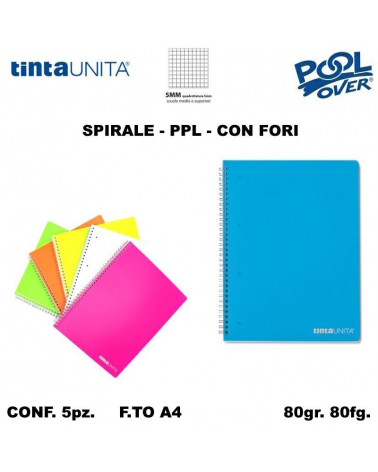TINTA UNITA MAXI SPIRALE PPL FORI 80FG 5MM 98939 [5PZ]