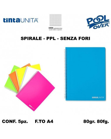TINTA UNITA MAXI SPIRALE PPL NO FORI 80FG 5MM 99438 [5PZ]