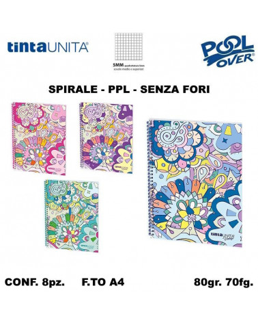 TINTA UNITA VINTAGE MAXI SPIR.PPL NO FORI 70fg.5M [8PZ]