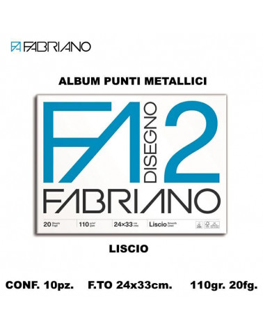 FABRIANO ALBUM F2 24X33 20 FG.DISEGNO LISCIO[10PZ]