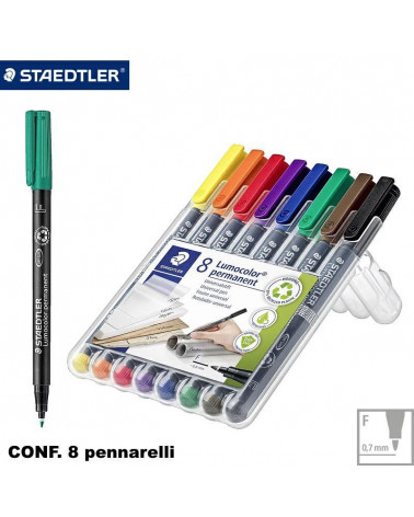 STAEDTLER LUMOCOLOR F 318 8COL.