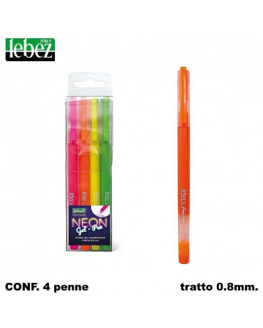 LEBEZ PENNE GEL NEON 4PZ.81242